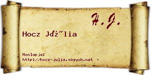 Hocz Júlia névjegykártya